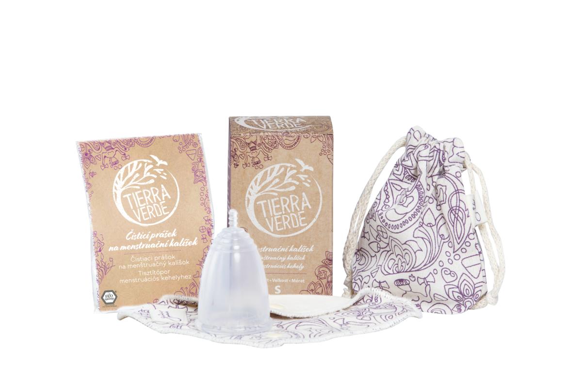Tierra Verde Gaia cup – menstruační kalíšek + slipová vložka a čistící prášek (L)